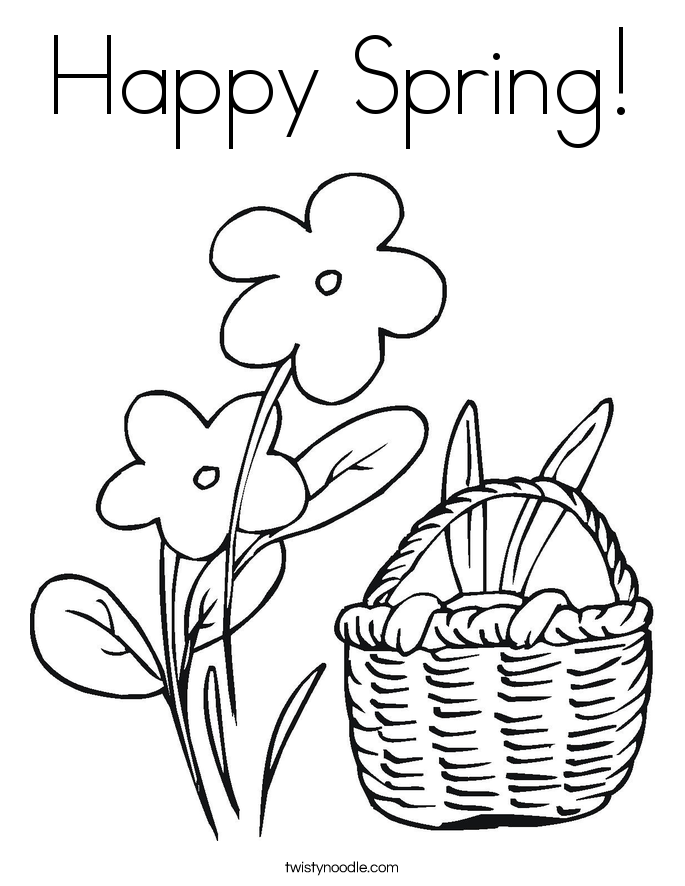 Happy Spring Coloring Page - Twisty Noodle