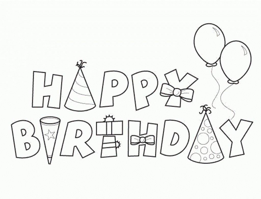 birthday balloons coloring pages - Gianfreda.net