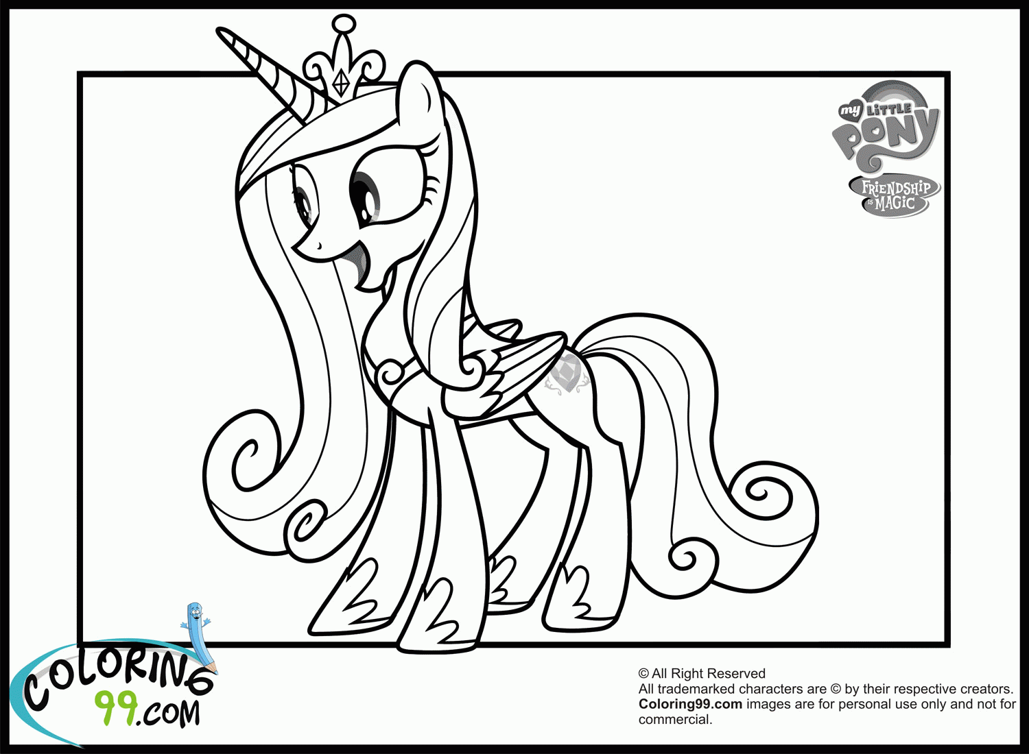 My Little Pony Coloring Pages Princess Cadence Coloring Home