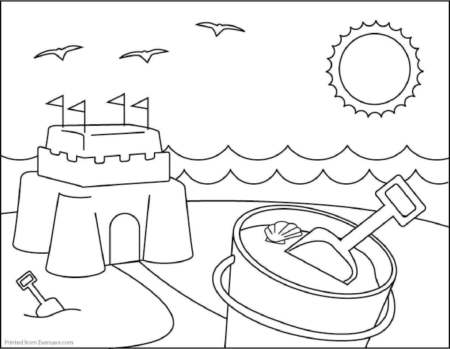 printable beach coloring pages. beach coloring page 2. beach ...