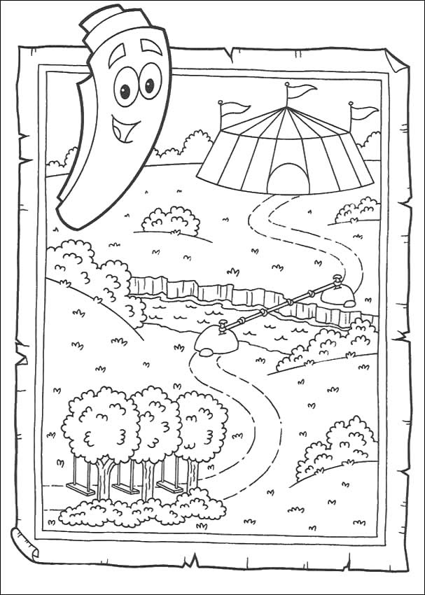 DORA THE EXPLORER coloring pages - Map