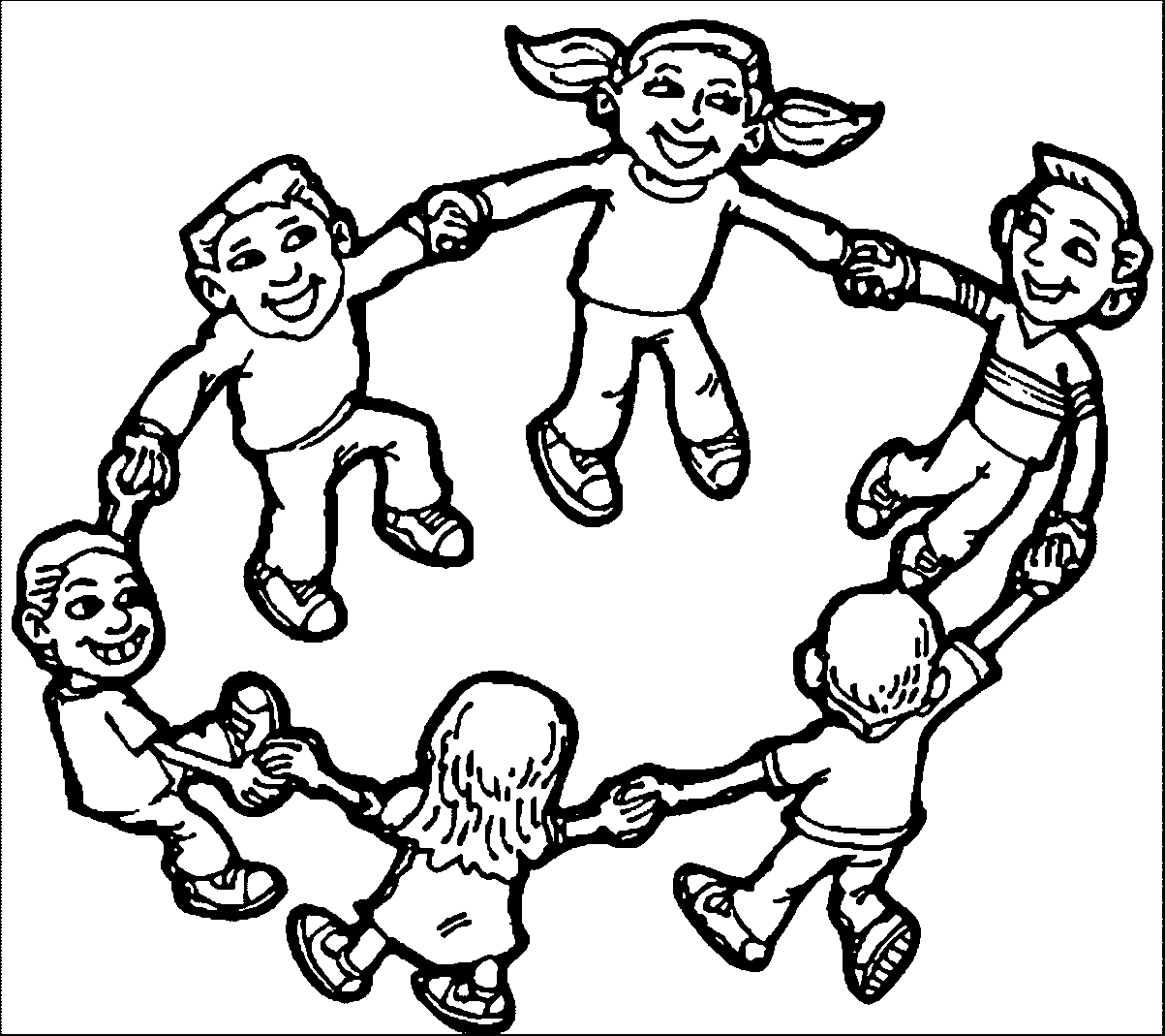 Playing Children Coloring Page | Wecoloringpage
