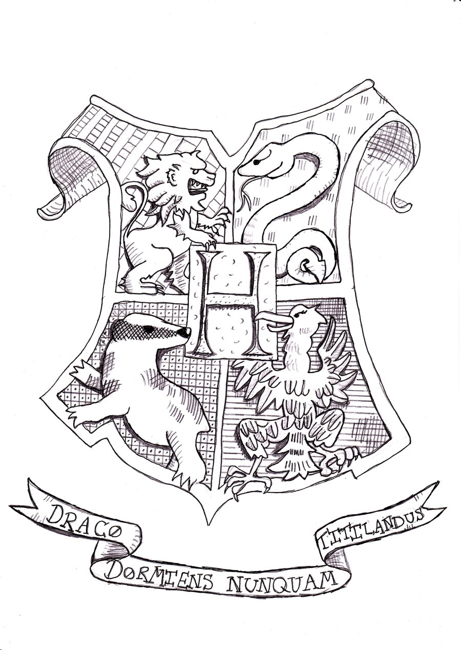 Hogwarts Crest Coloring Page : Free Coloring - Kids Coloring Pages