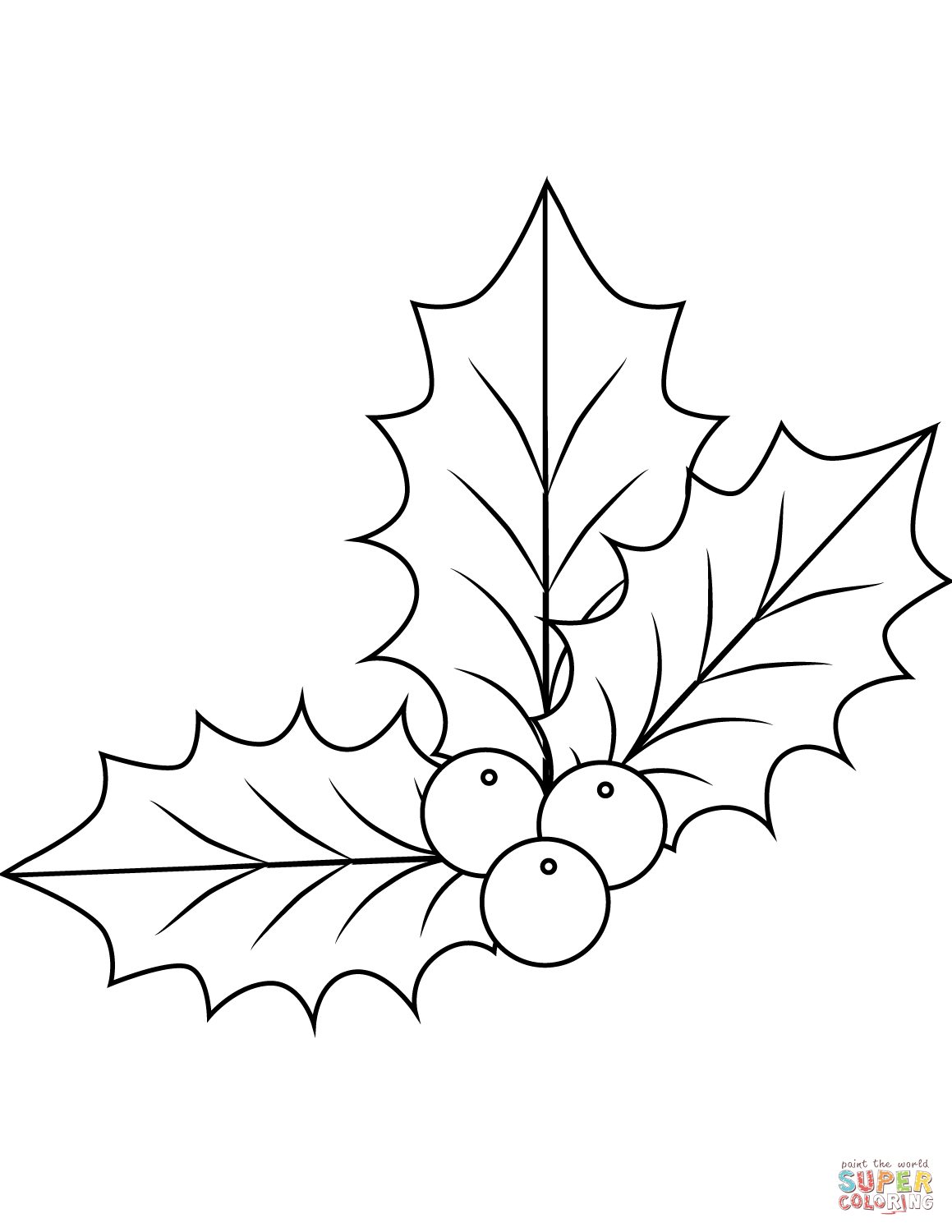 Christmas Holly Pictures - Coloring Home