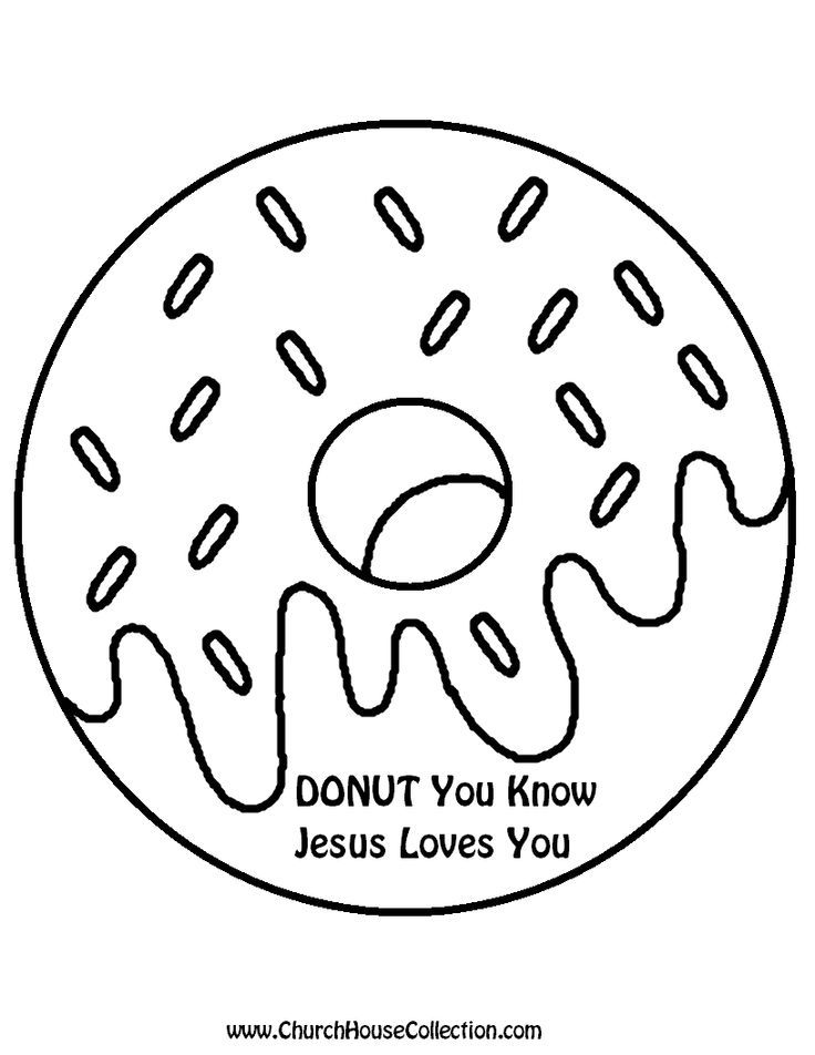 Donut Printable Template Black and White Clipart Image Coloring ...
