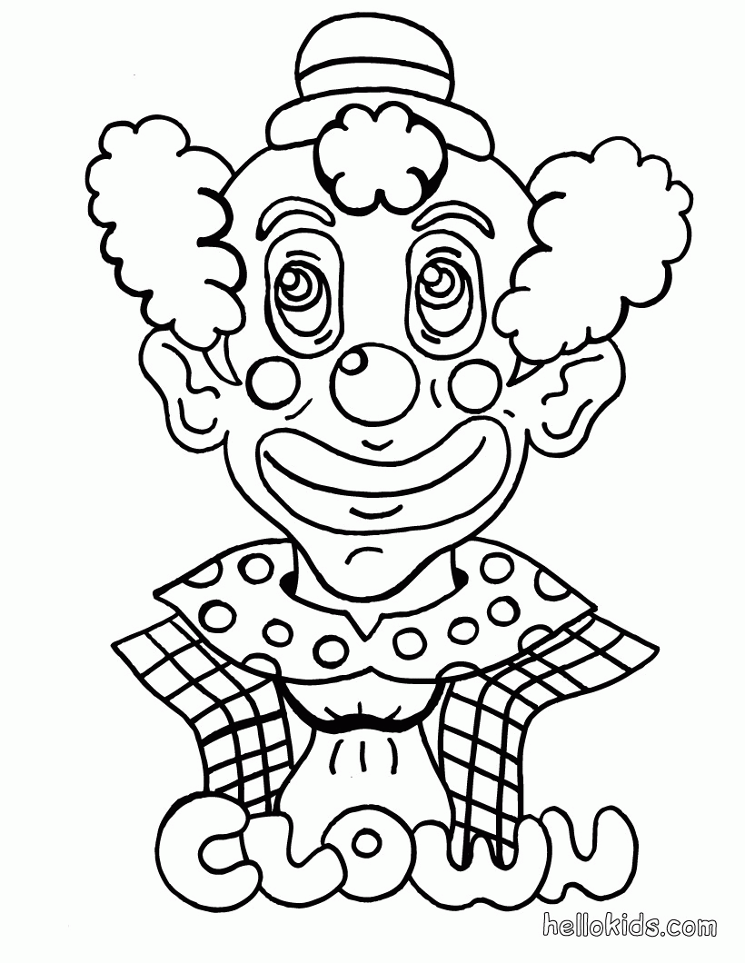 Clown Face Coloring Page