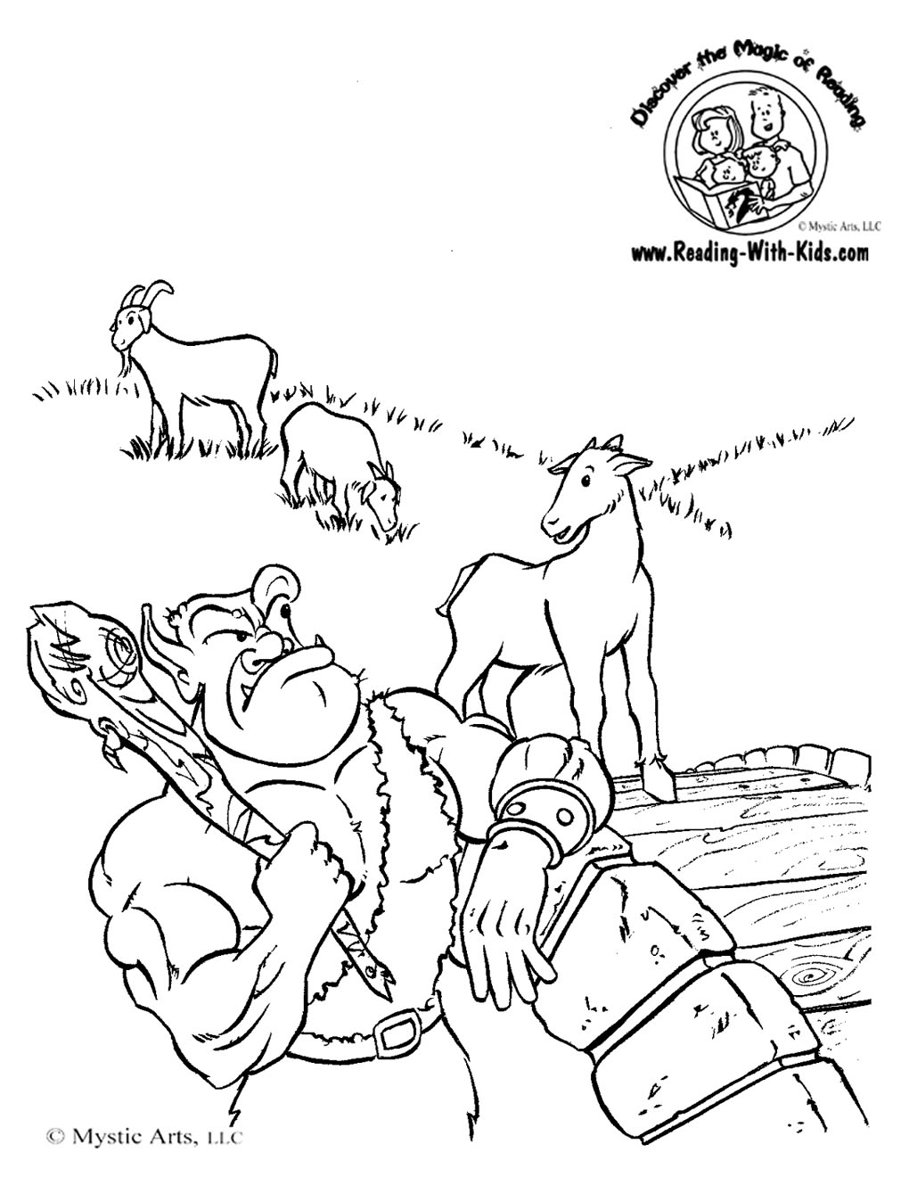 Three Billy Goats Gruff Fairy Tale Coloring Page Coloring Home