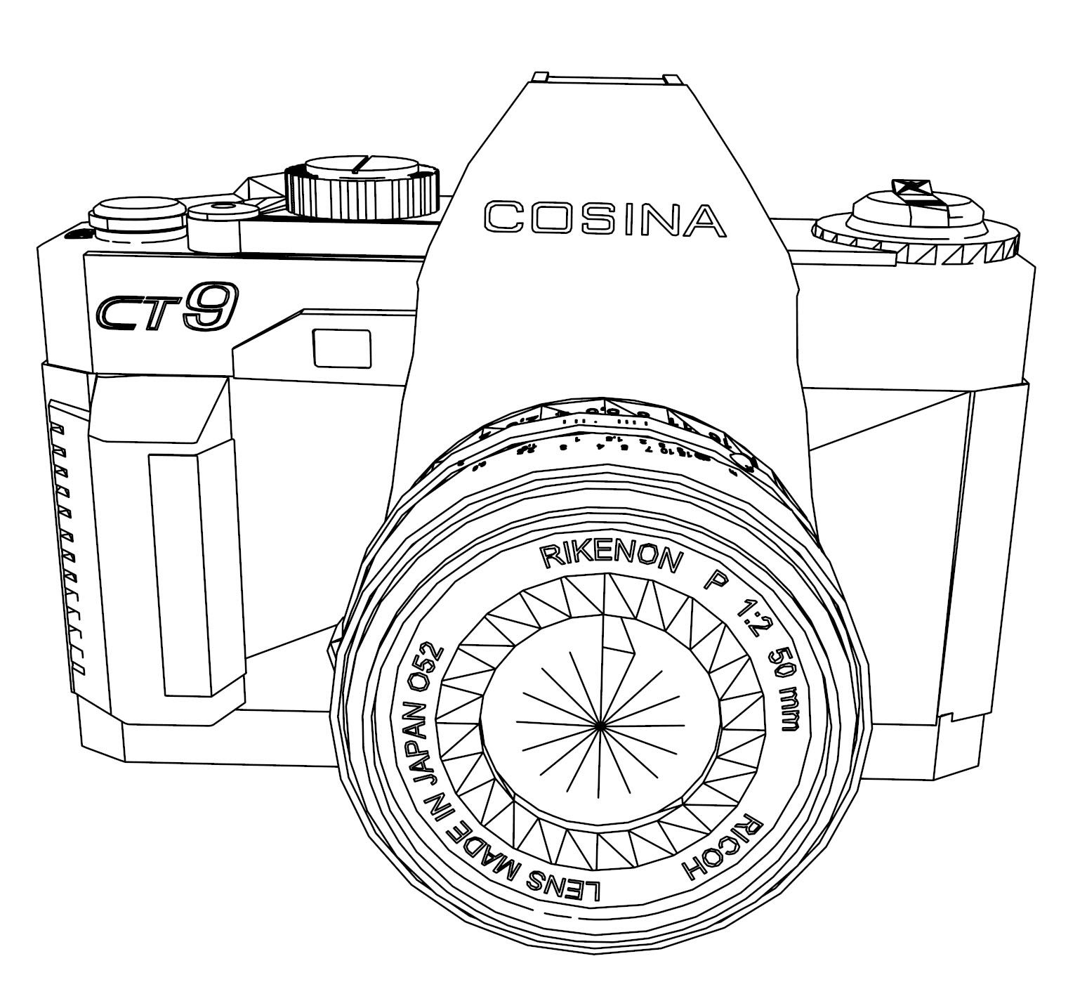 COSINA Camera Coloring Page | Wecoloringpage