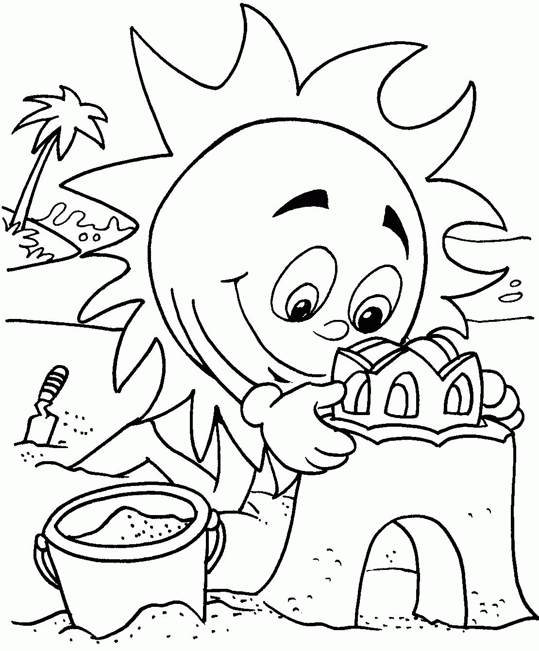 Summer Themed Coloring Page Coloring Home