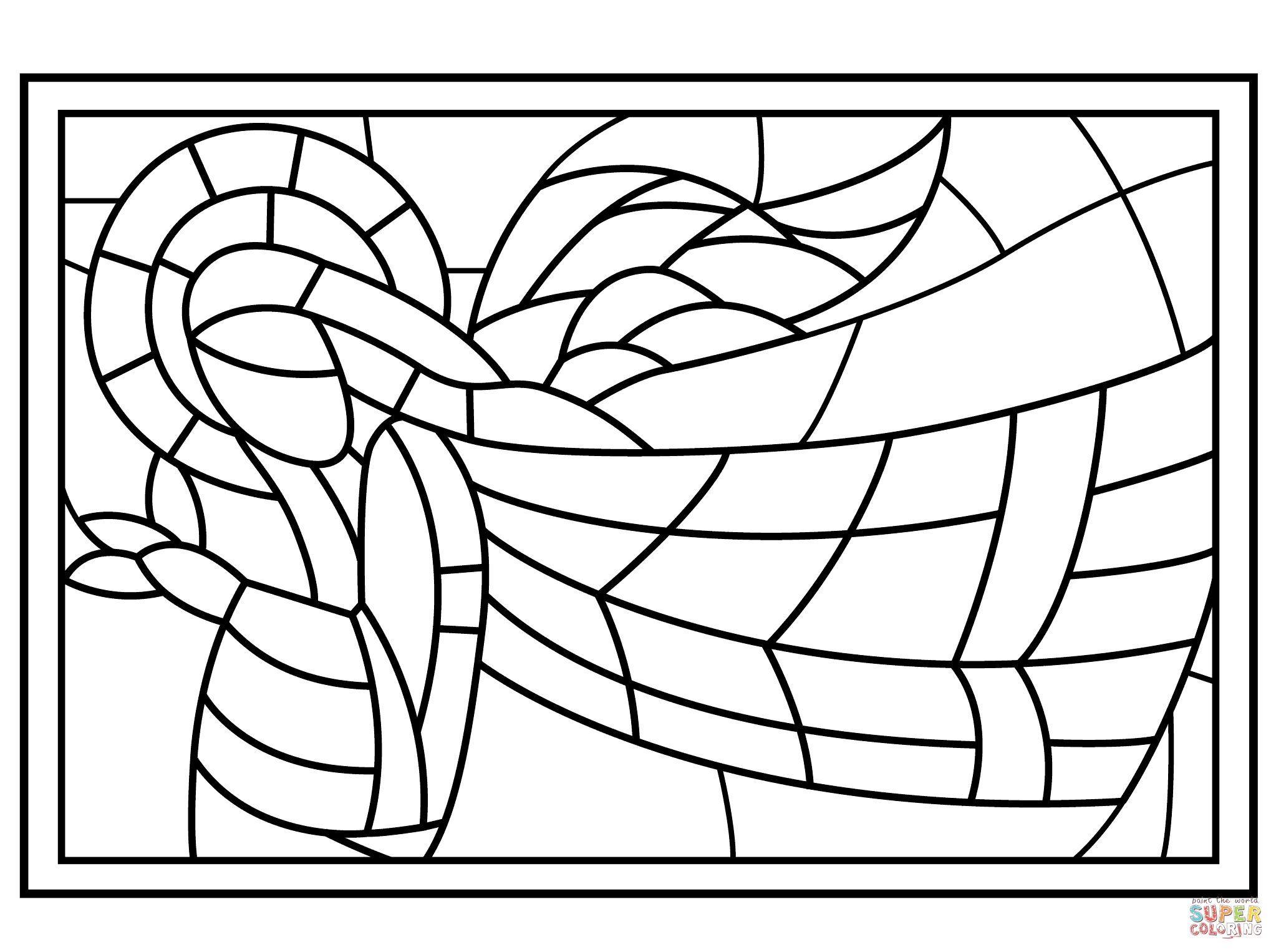 Stained Glass Coloring Pages Bestofcoloring