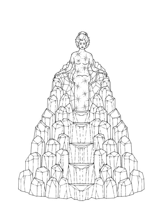 Crystal Throne Coloring Page | Etsy