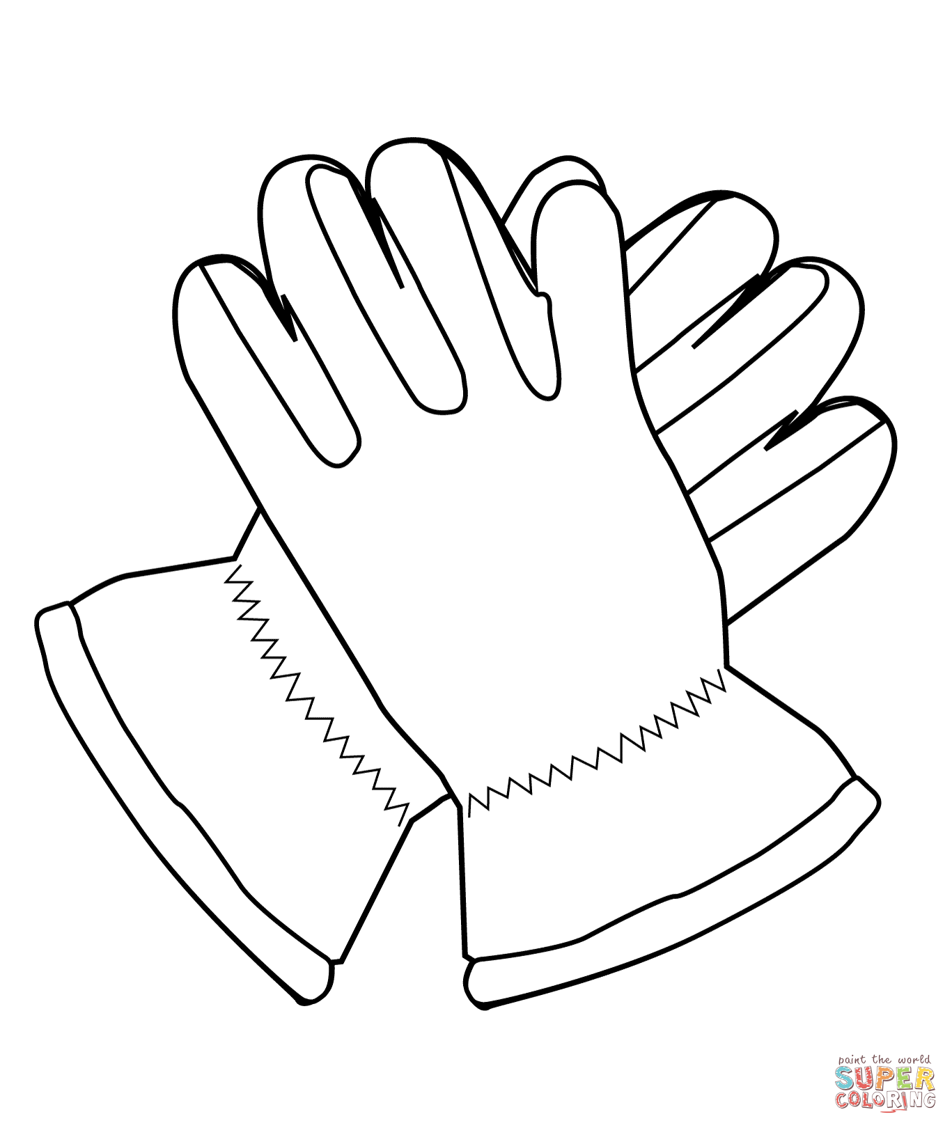 Gloves coloring page | Free Printable Coloring Pages