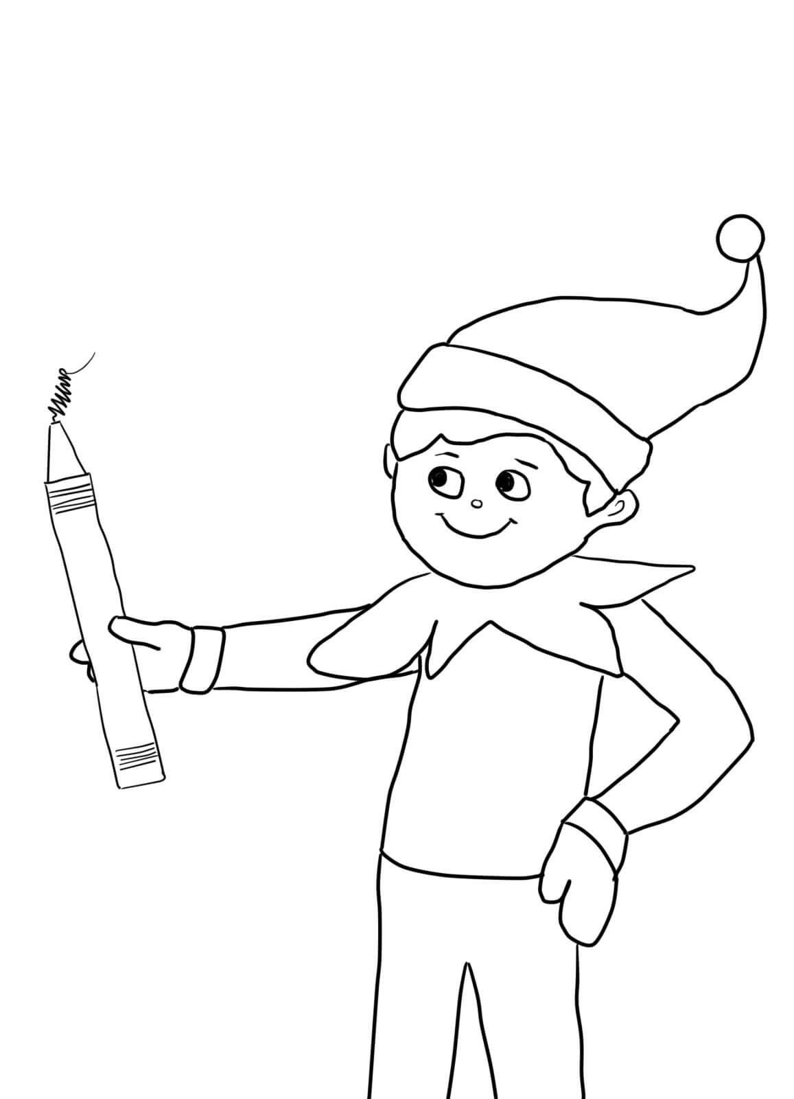 Elf On A Shelf Coloring Pages - Coloring Home