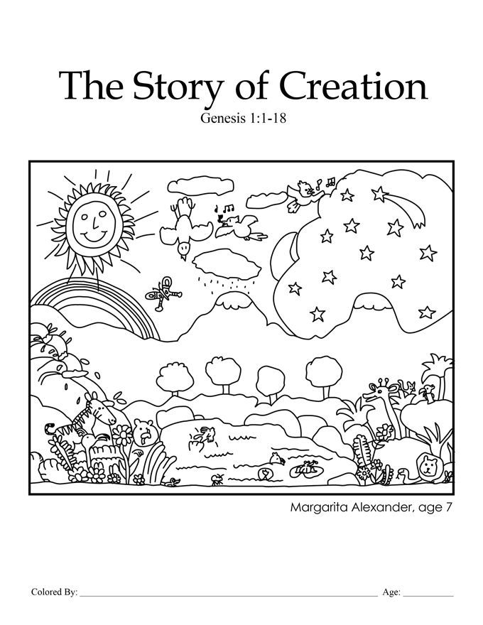 In The Beginning God Created Coloring Pages Coloring Home