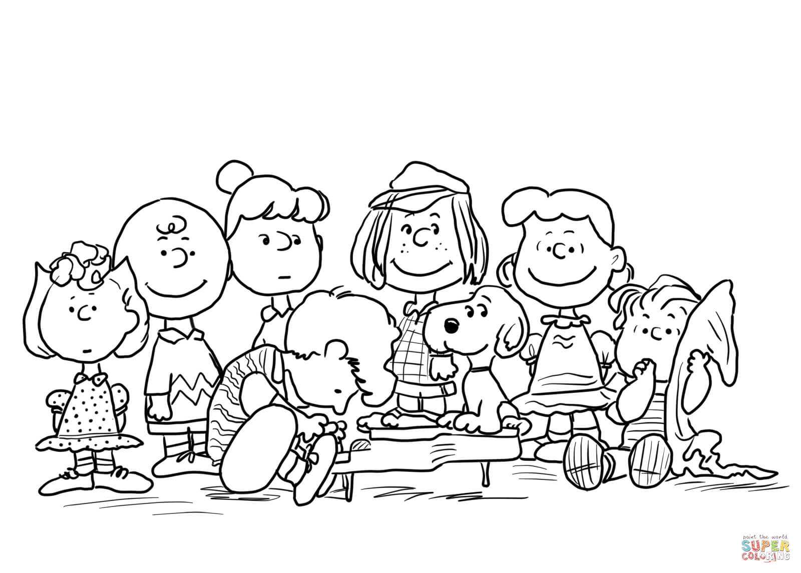 Charlie Brown Characters Coloring Pages - Coloring Home