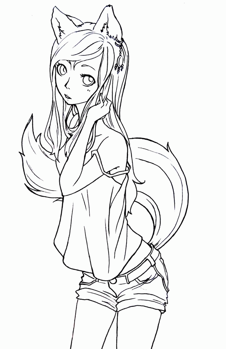 Photos Anime Fox Coloring Pages Cute Chibi Cat