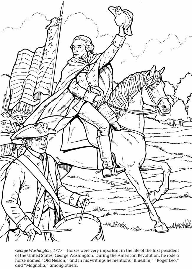 President george washington coloring pages download and print for free