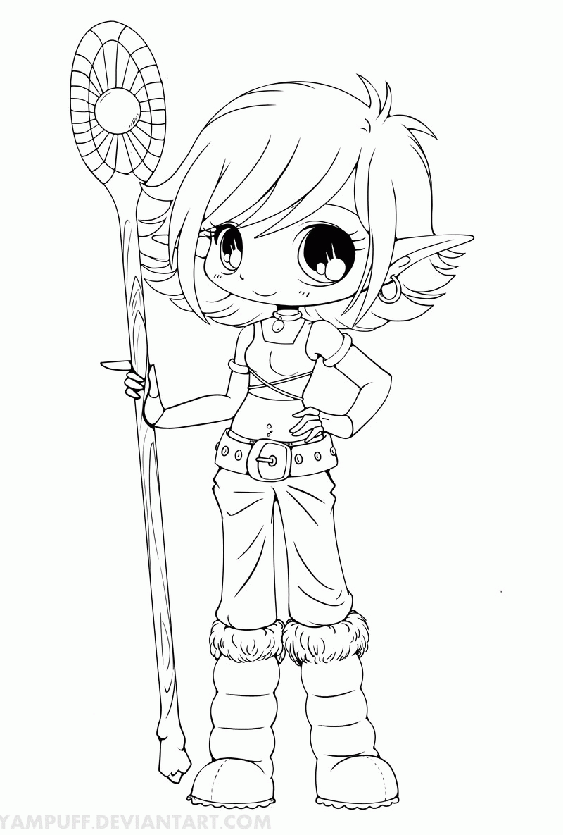 13 Pics Chibi Elf Coloring Pages Cute Anime Girls Food