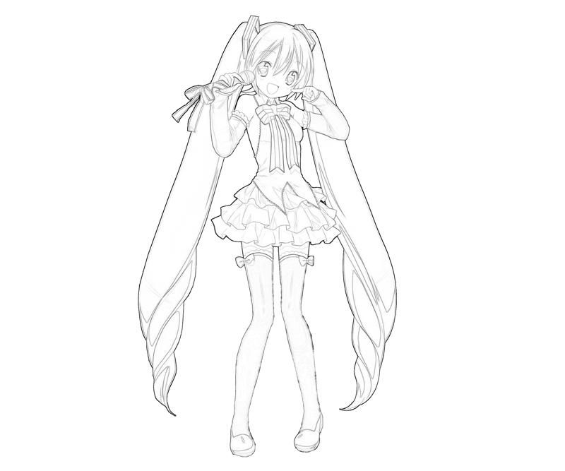 Miku Hatsune Coloring Pages - Coloring Home
