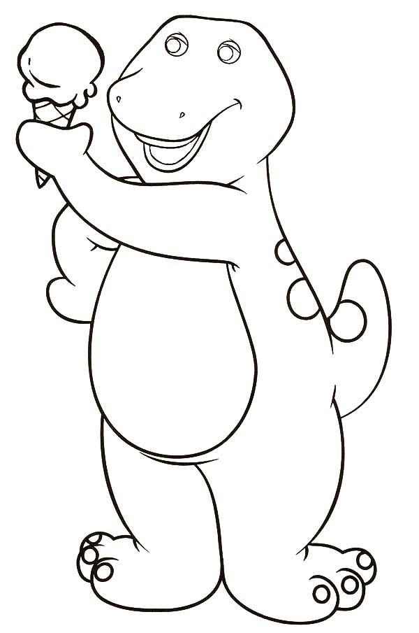 Barney Eat Ice Cream Coloring Pages | Best Place to Color