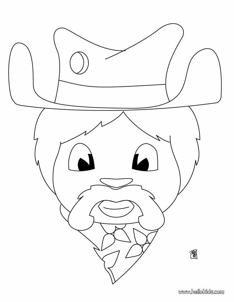 COWBOY coloring pages - Bandit on his horse