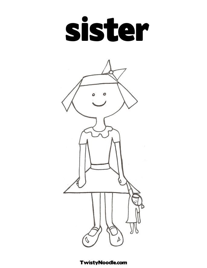 Big Sister Coloring Page Coloring Home