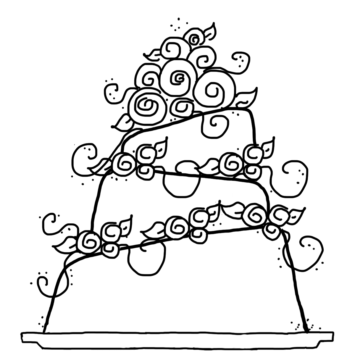 Other ~ Printable Wedding Cake Coloring Pages ~ Coloring Tone