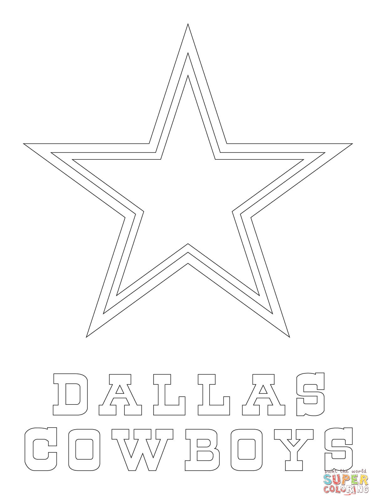 Dallas Cowboys Coloring Pages For Kids Coloring Home