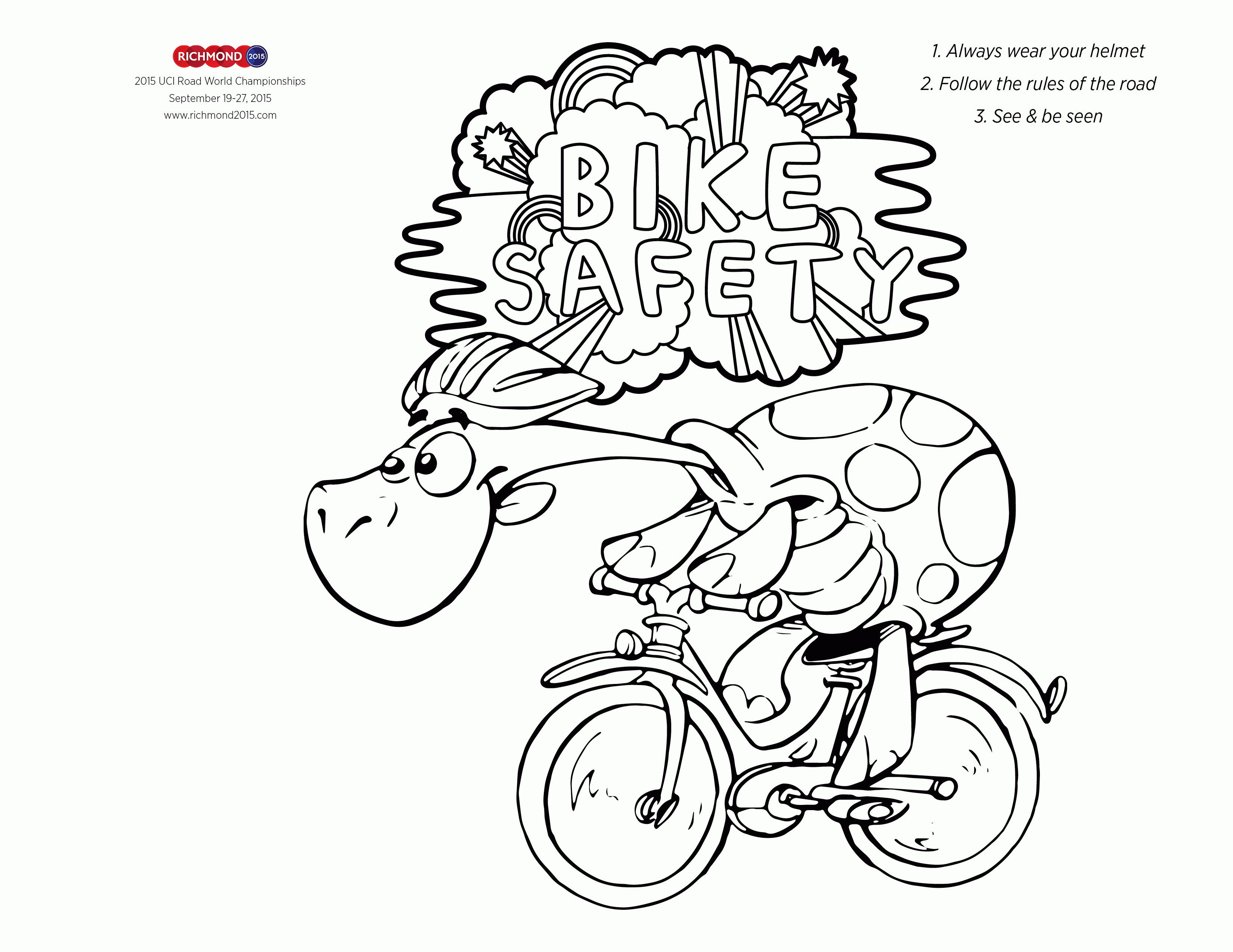 Bicycle Safety Coloring Page - Coloring Home