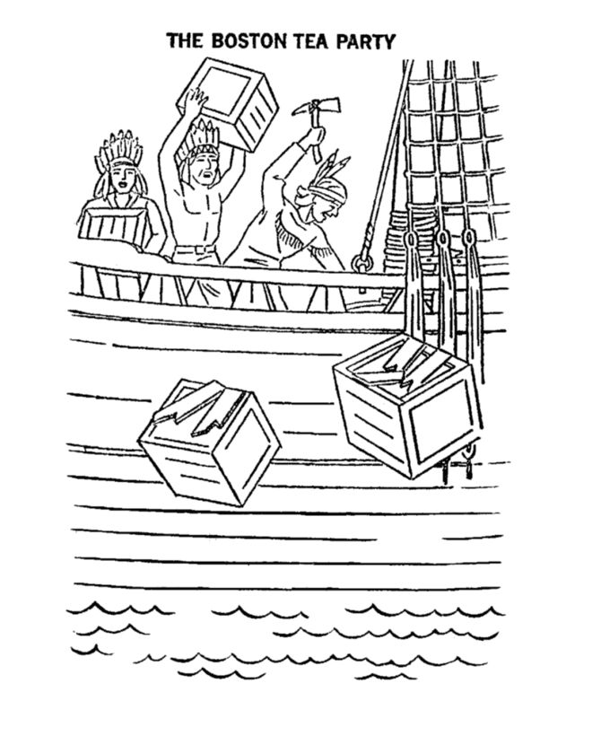 Boston Tea Party Coloring Page Coloring Home