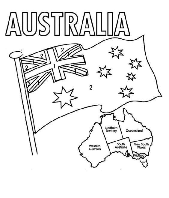 The Australian Flag Flying Day Coloring For Kids | Australia ...