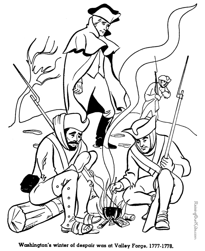 George Washington at Valley Forge coloring page for kid 021