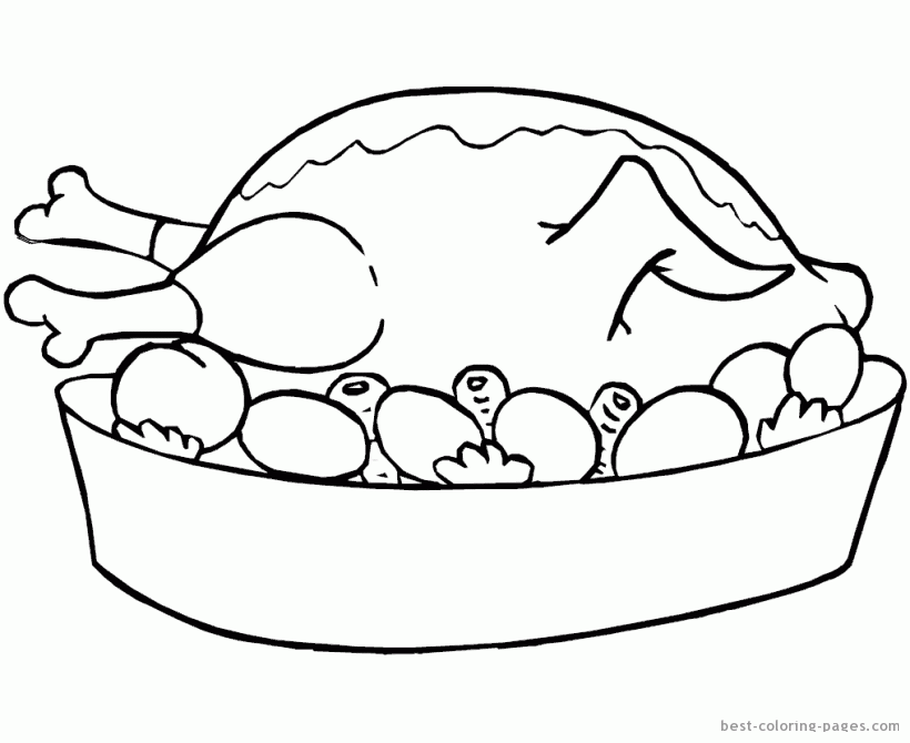 Cartoon Thanksgiving Dinner Coloring Pages - Coloring Pages For ...