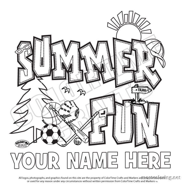 Schools Out For Summer Coloring Pages / Palm trees, ocean, ice cream