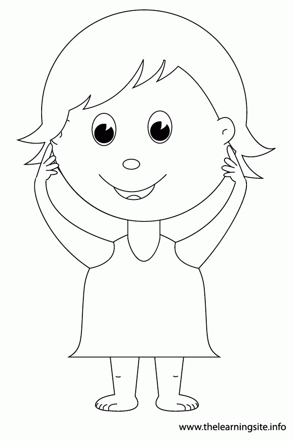 Simple Printable Body Parts Coloring Pages with simple drawing