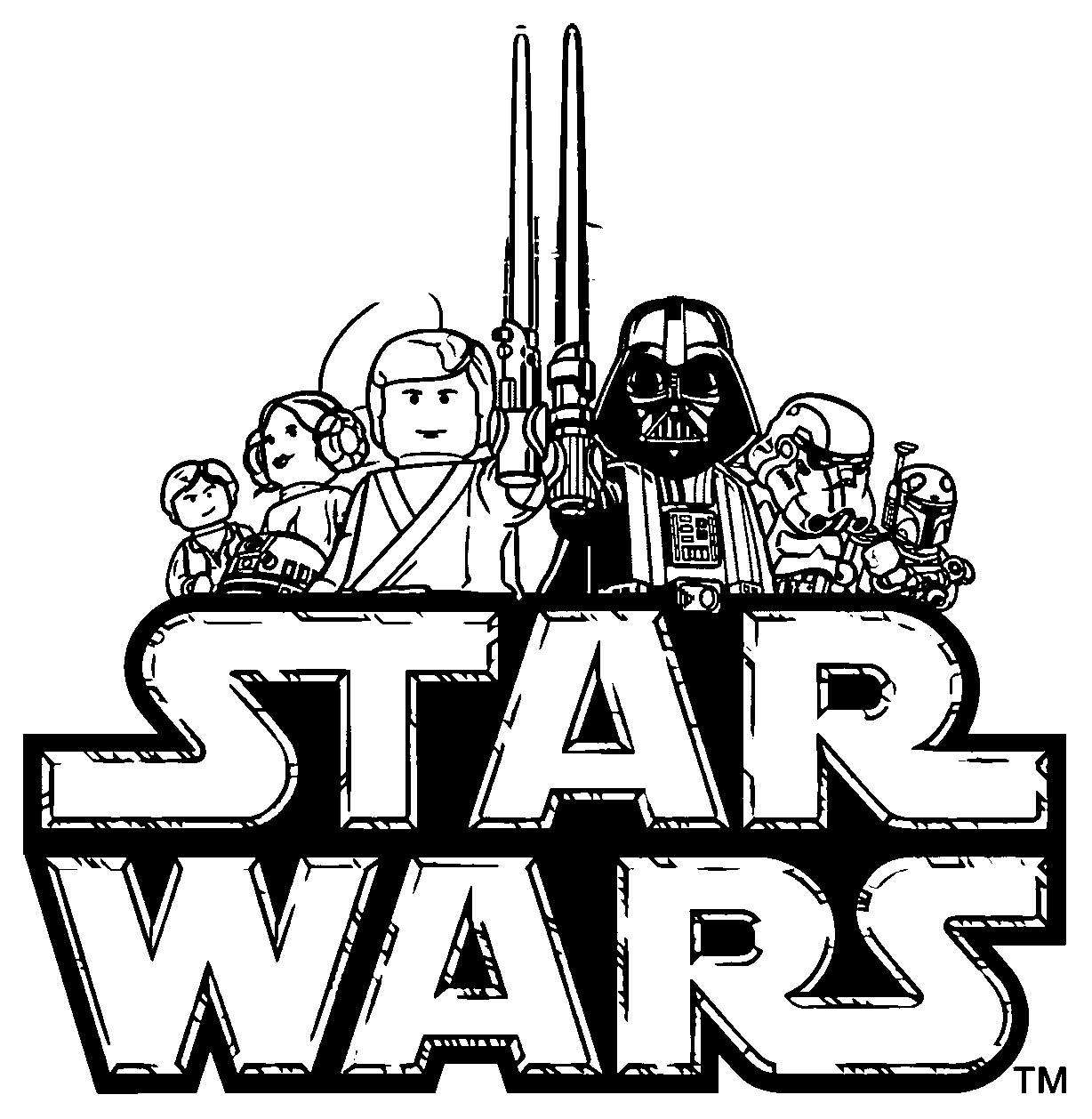 Lego Star Wars Logo Free Image Black White Coloring Page - Coloring