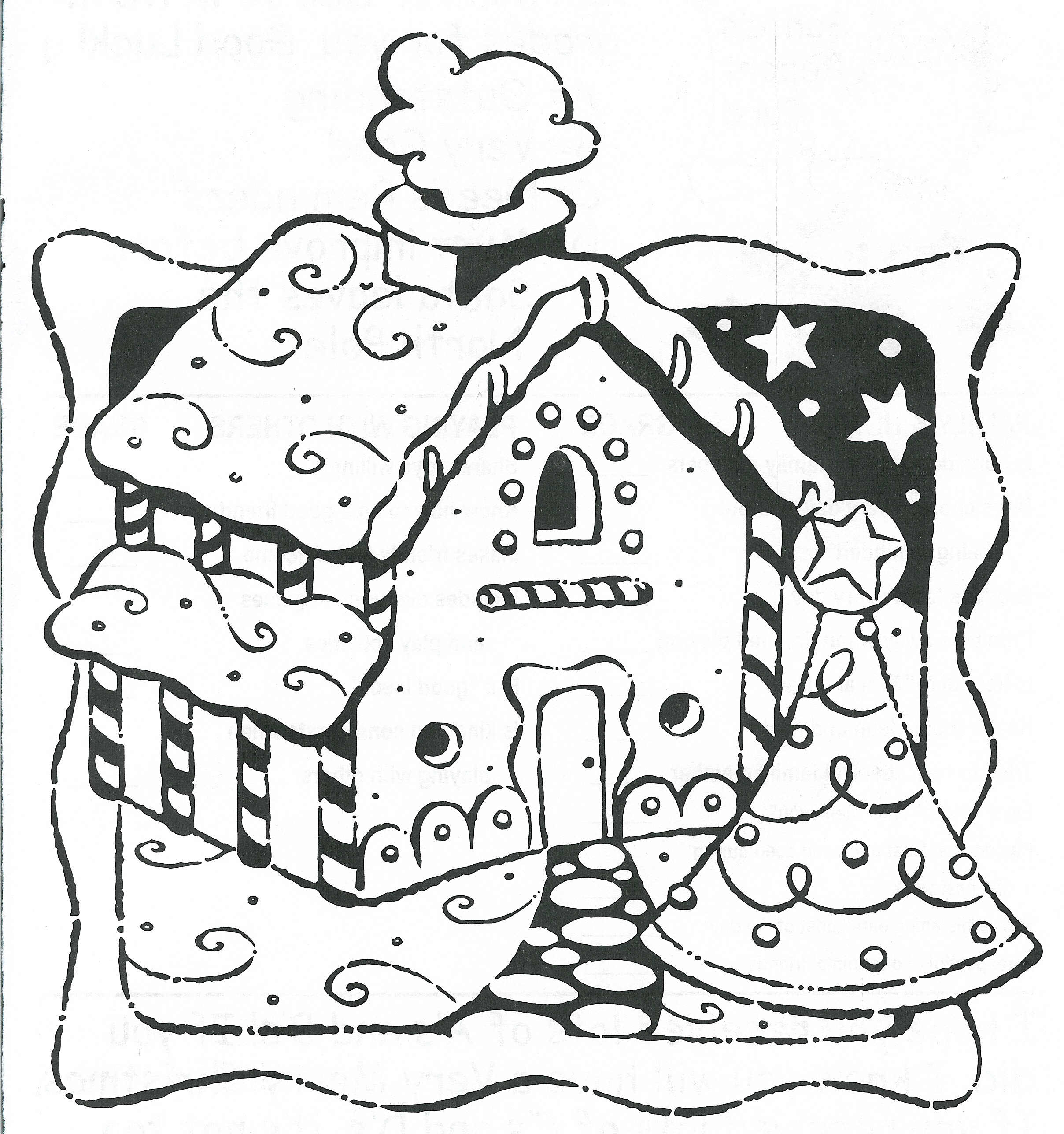 Gingerbread House Coloring Page Printable - Coloring Home