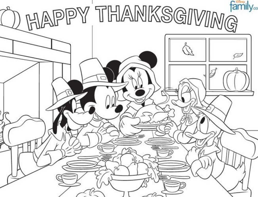 845 Animal Disney Thanksgiving Coloring Pages with Animal character