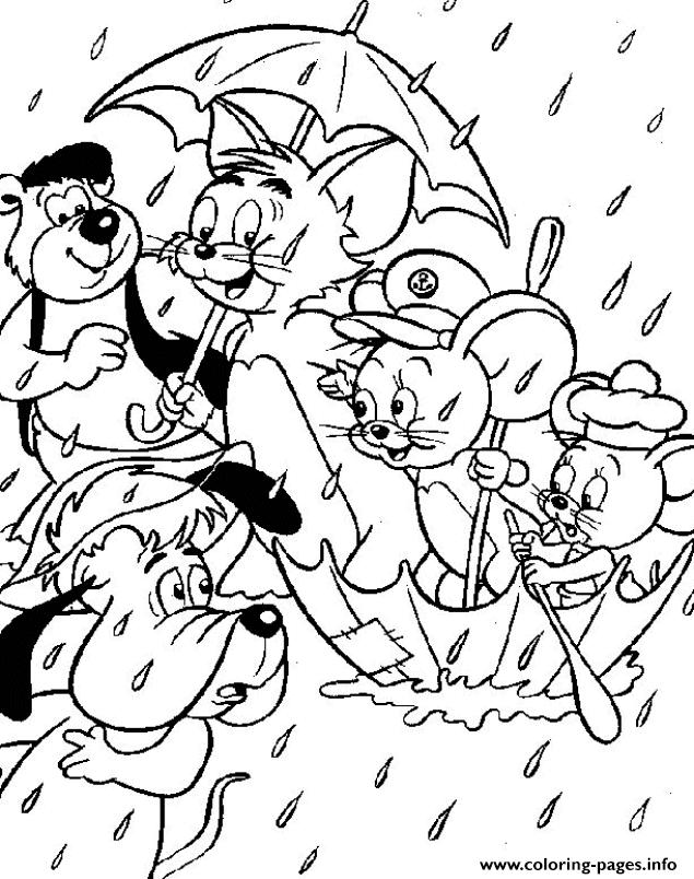 Print tom and jerry in a rainy day b9ff Coloring pages