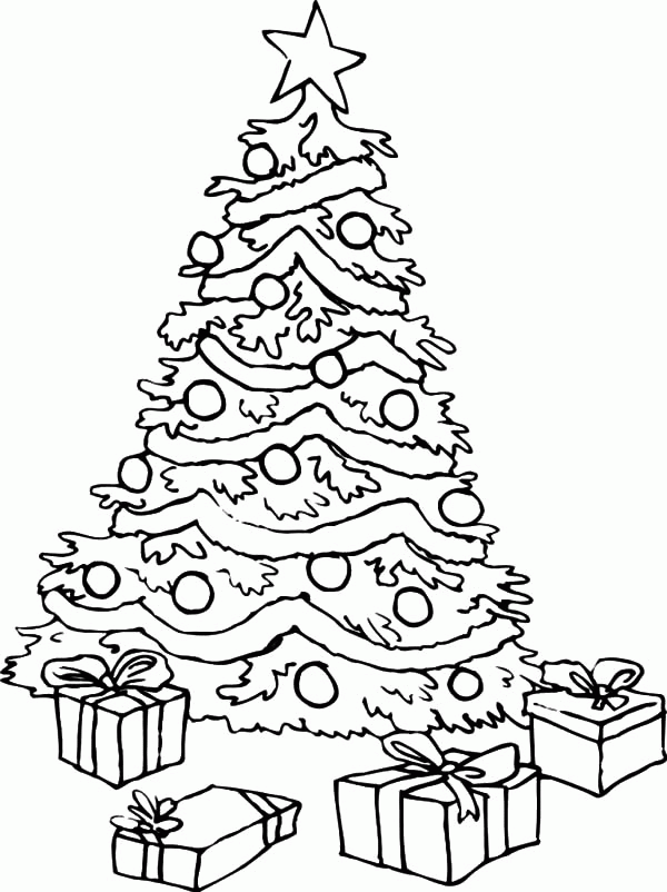 Christmas Tree Coloring Page Printable Free