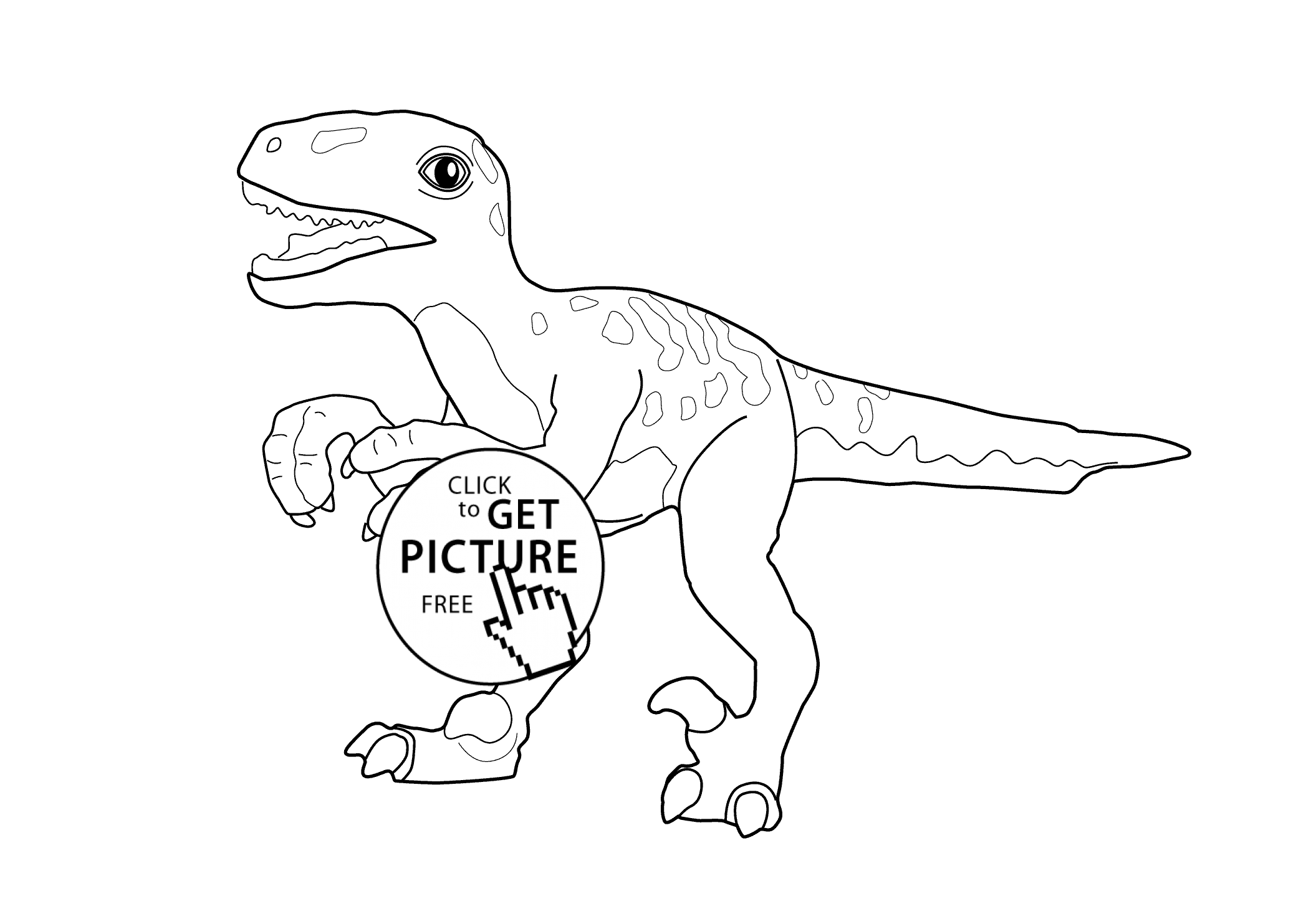 T-rex Dinosaur coloring page for kids, printable free