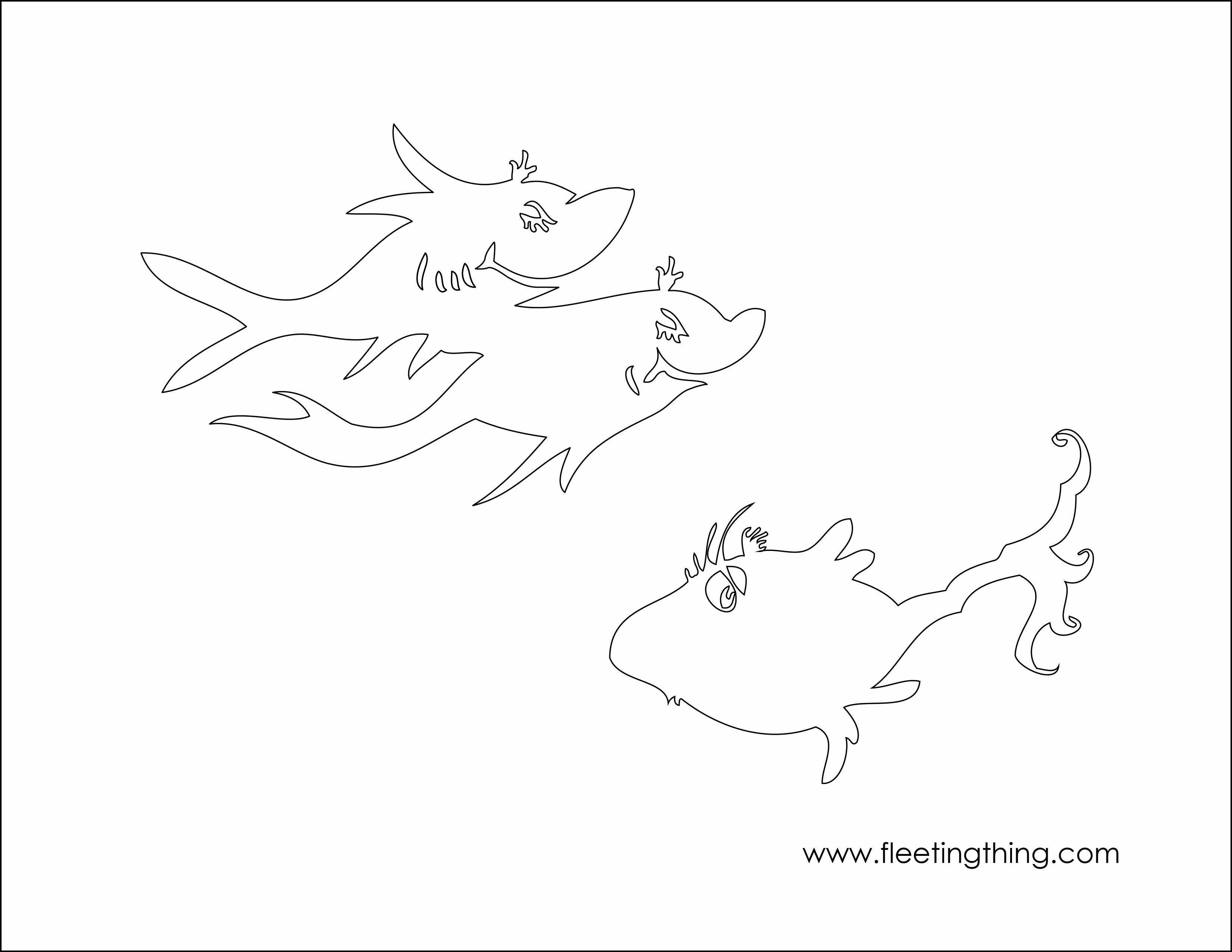 One Fish Two Fish Red Fish Blue Fish Coloring Page - High ...