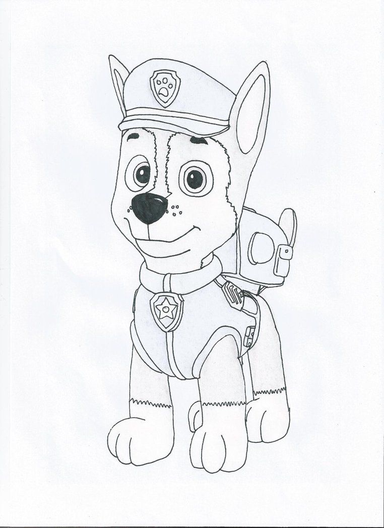936 Cartoon Chase Paw Patrol Coloring Page 