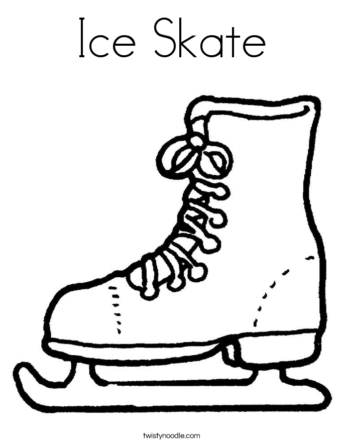 Animal Ice Skating Coloring Pages with simple drawing