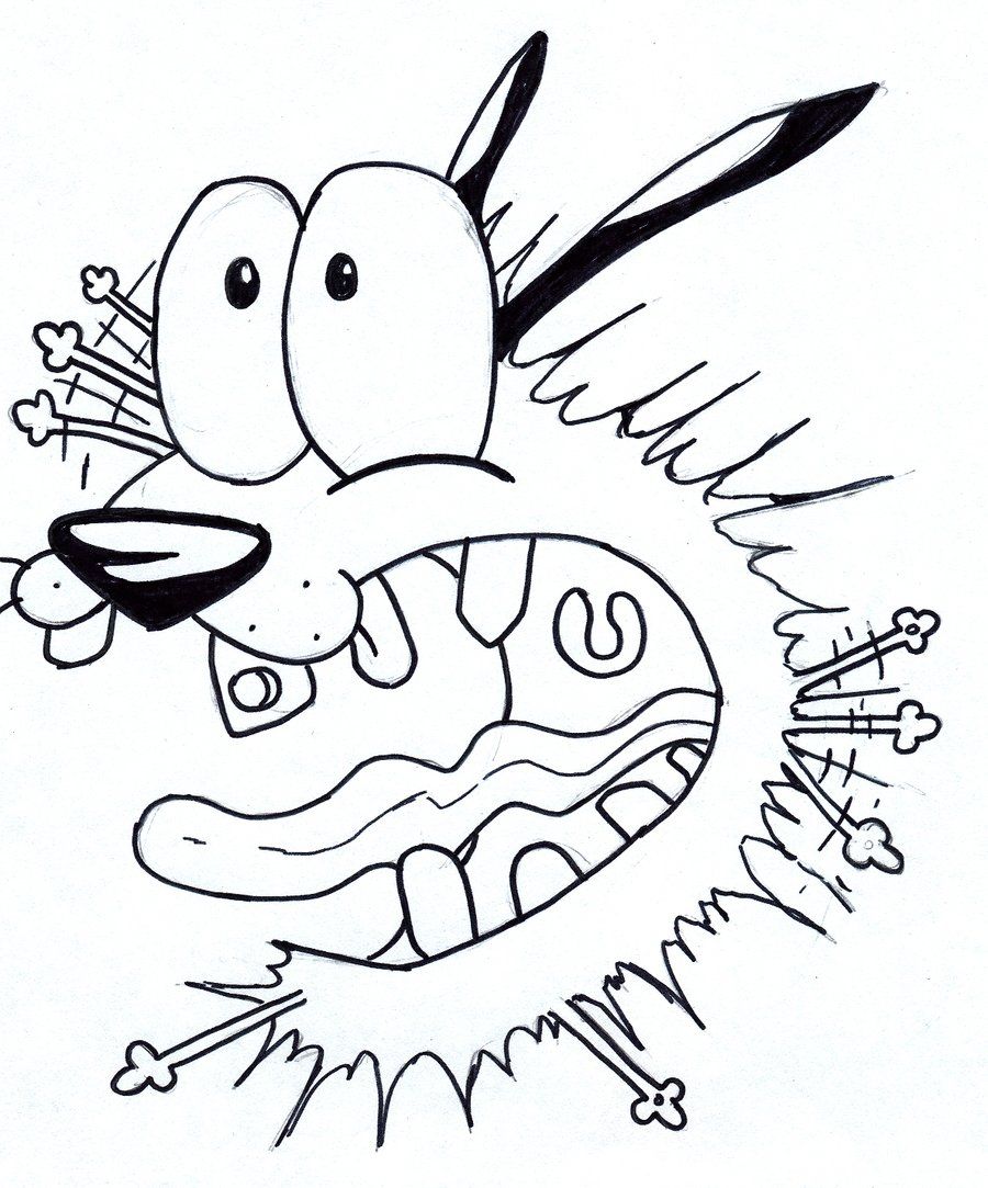 Courage The Cowardly Dog Coloring Pages Very Shock Expression ...