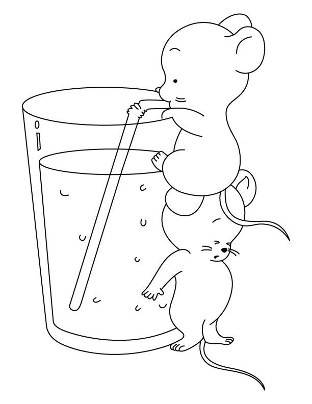 crocodile bw. mouse enjoying cold drink coloring pages. print out ...