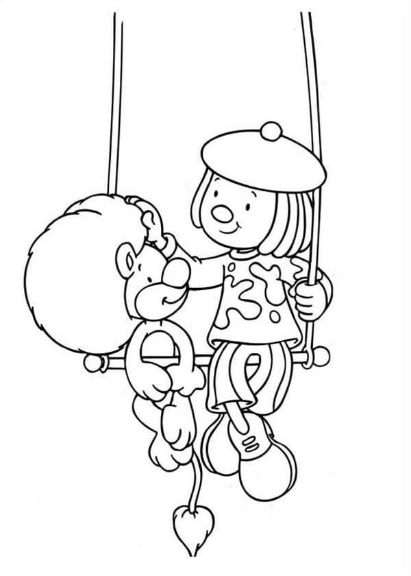 Jojo and Goliat Sitting on the Swing in Jojo's Circus Coloring ...