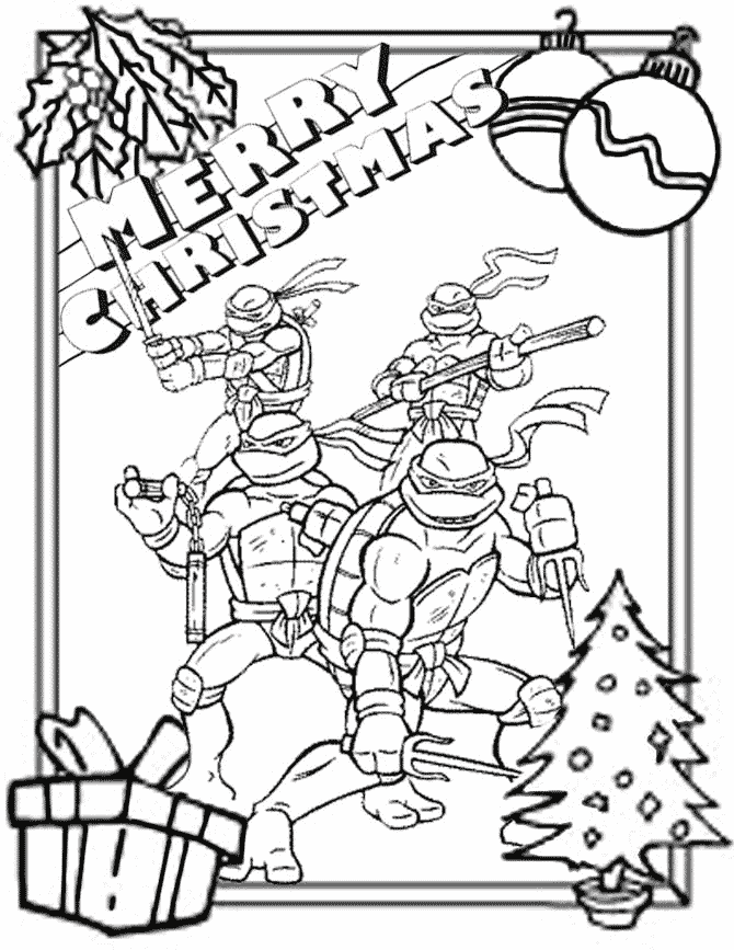Ninja Turtles Christmas Coloring Pages - Coloring Home