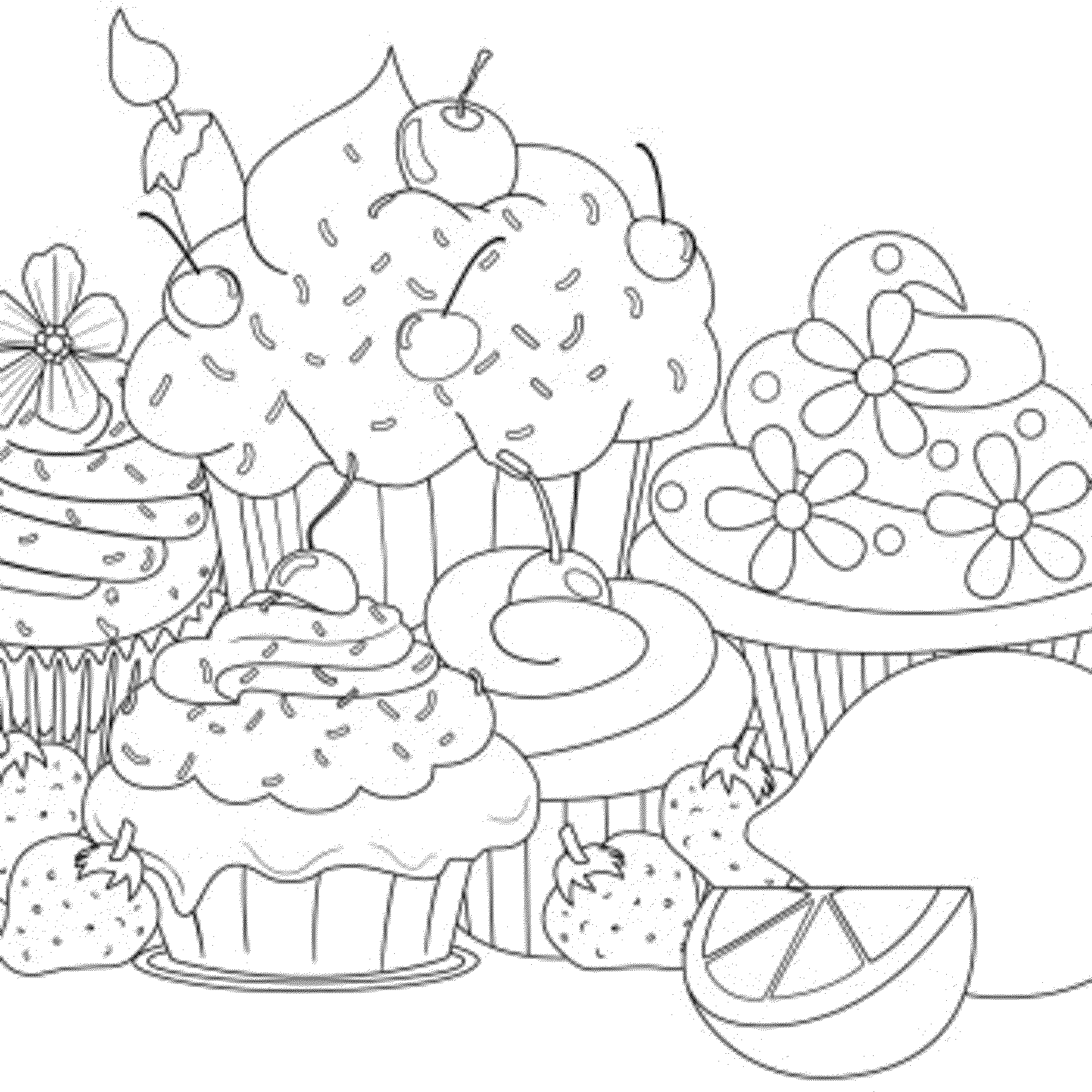 coloring pages of cupcakes - Printable Kids Colouring Pages