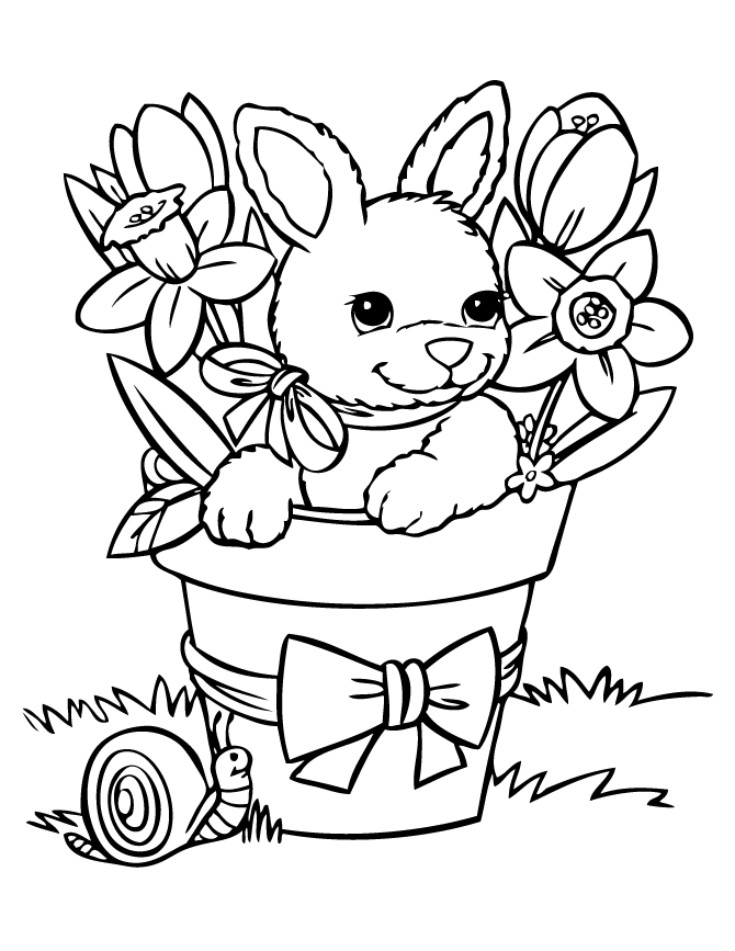 Baby Bunny Coloring Page - Coloring Home